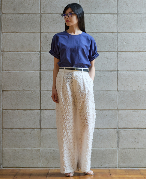 ドルマンギャザースリーブブラウス 詳細画像 ブルー 2