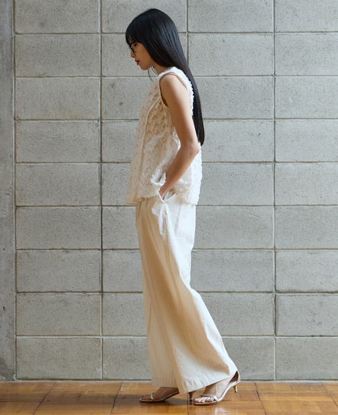 カットジャガードスリーブレスブラウス 詳細画像 ホワイト 3