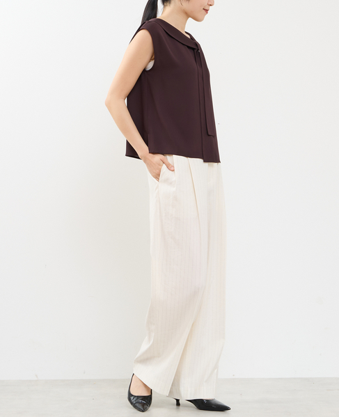 ボウタイ2WAYブラウス 詳細画像 ブラウン 2