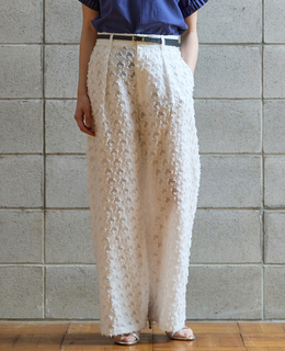 カットジャガードワイドパンツ