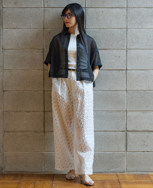 カットジャガードワイドパンツ 詳細画像 ホワイト 5