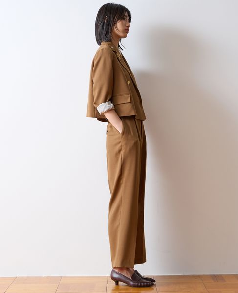 ストレートタックパンツ（セットアップ可） 詳細画像 ブラウン 3
