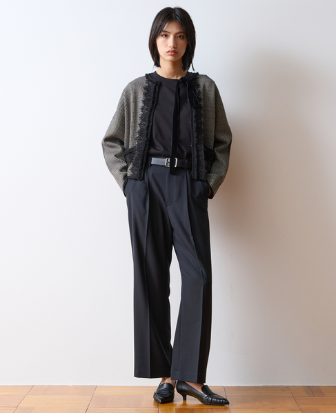 ストレートタックパンツ（セットアップ可） 詳細画像 ブラック 5