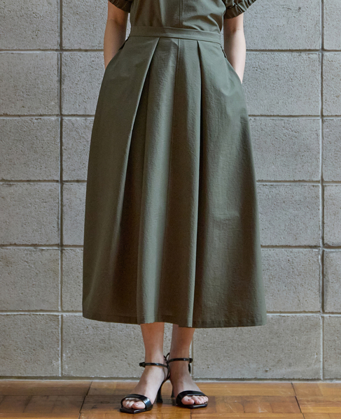 タックフレアスカート 詳細画像 カーキ 1