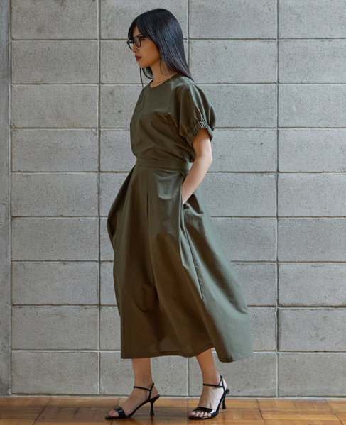 タックフレアスカート 詳細画像 カーキ 4