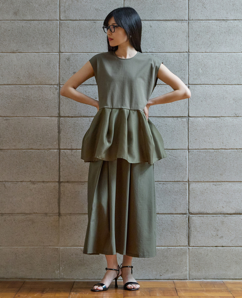 タックフレアスカート 詳細画像 カーキ 5