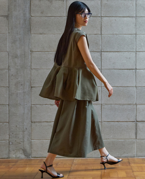 タックフレアスカート 詳細画像 カーキ 7