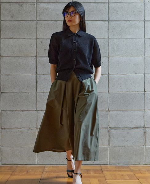 ポロ衿メッシュニット 詳細画像 ブラック 3