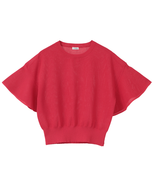 ラッフルスリーブニット 詳細画像 レッド 6