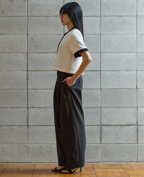 バイカラーカーディガン 詳細画像 ホワイト×ブラック 5