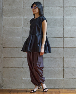 ペプラムタックカットソー