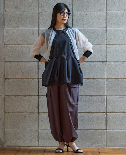 ペプラムタックカットソー 詳細画像 ブラック 2