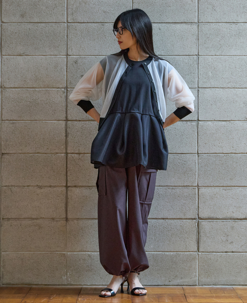 ペプラムタックカットソー 詳細画像 ブラック 3