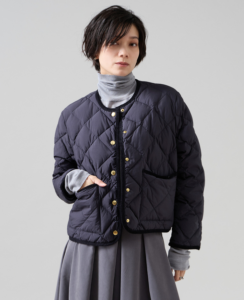 《別注》【TAION×Liesse】コーデュロイパイピングショートダウンジャケット 詳細画像 ネイビー 2