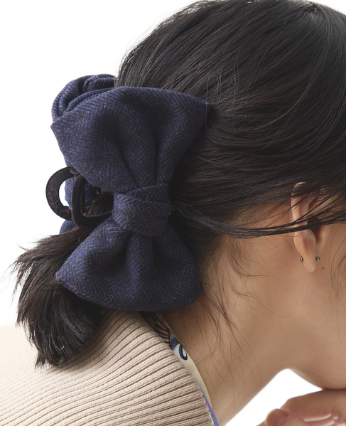 《別注》【TRESSE/トレス】25THリボンビッグヘアクリップ 詳細画像 NAVY 1