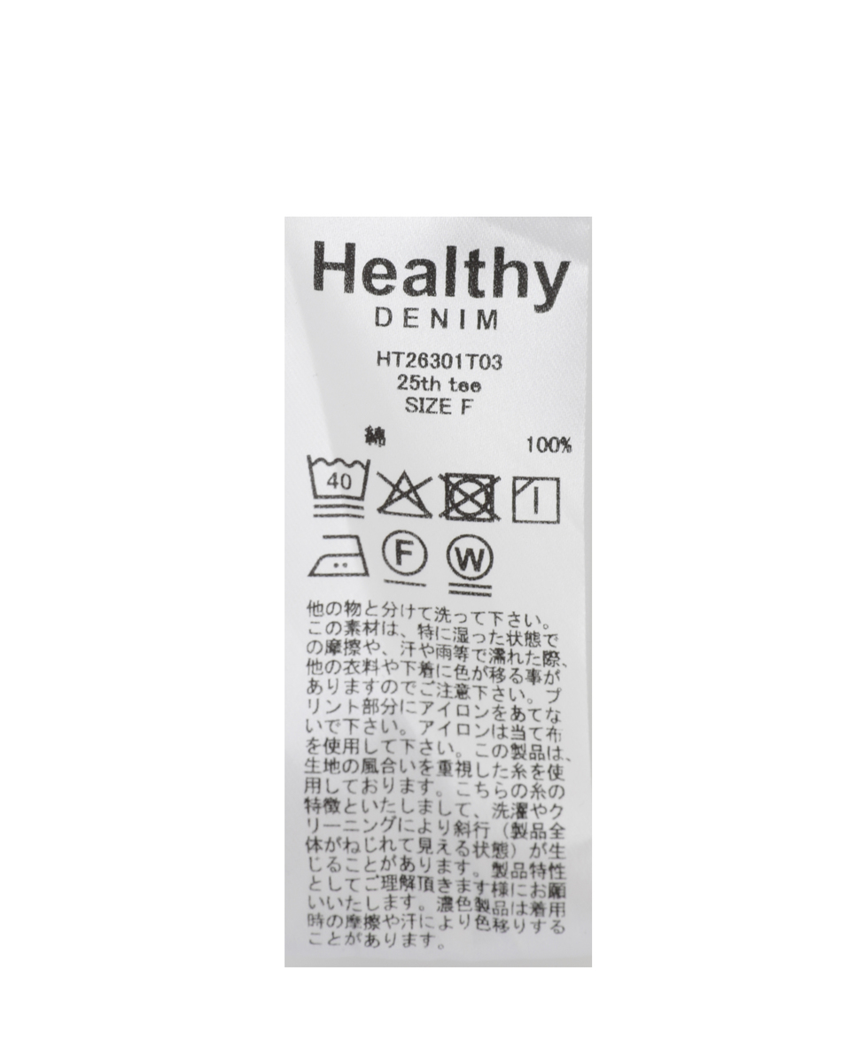 《別注》【HEALTHY DENIM/ヘルシーデニム】25THプリントボクシーTシャツ 詳細画像 ホワイト 20