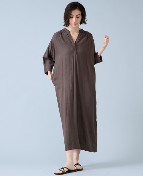 バックギャザーワンピース 詳細画像 カーキ 2