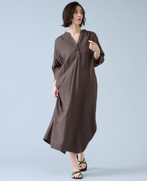 バックギャザーワンピース 詳細画像 カーキ 3