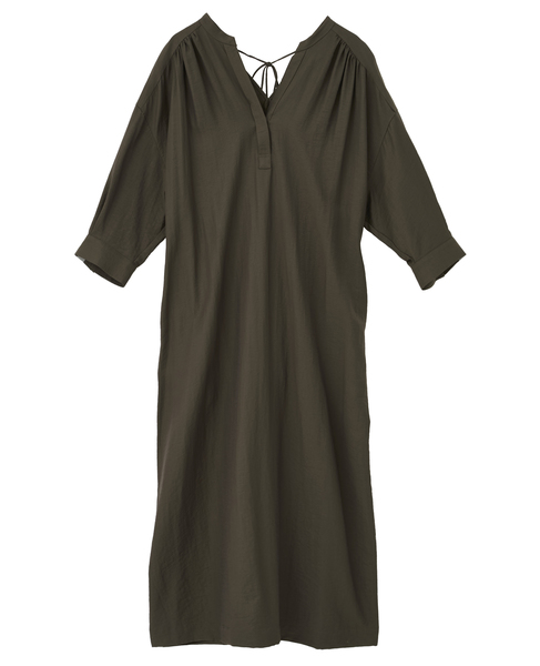 バックギャザーワンピース 詳細画像 カーキ 6