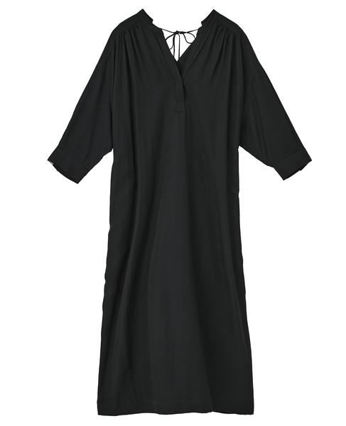 バックギャザーワンピース 詳細画像 ブラック 5