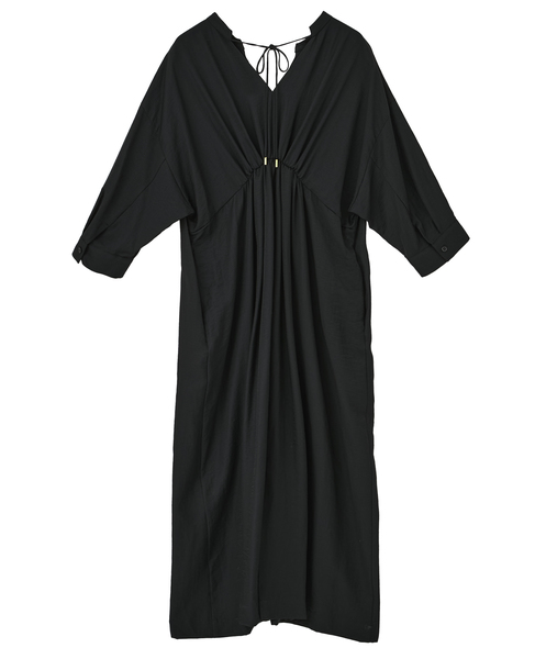 バックギャザーワンピース 詳細画像 ブラック 6