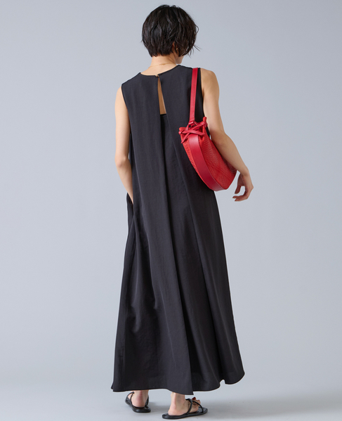 後ろあきノースリーブマキシワンピース 詳細画像 ブラック 5