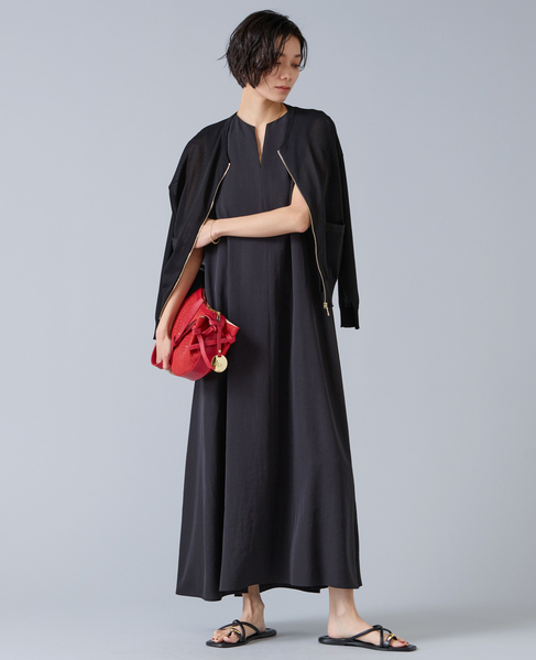 後ろあきノースリーブマキシワンピース 詳細画像 ブラック 6