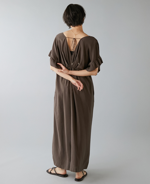 袖フリルワンピース 詳細画像 ブラウン 6