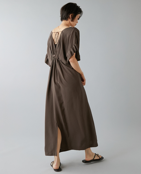 袖フリルワンピース 詳細画像 ブラウン 7
