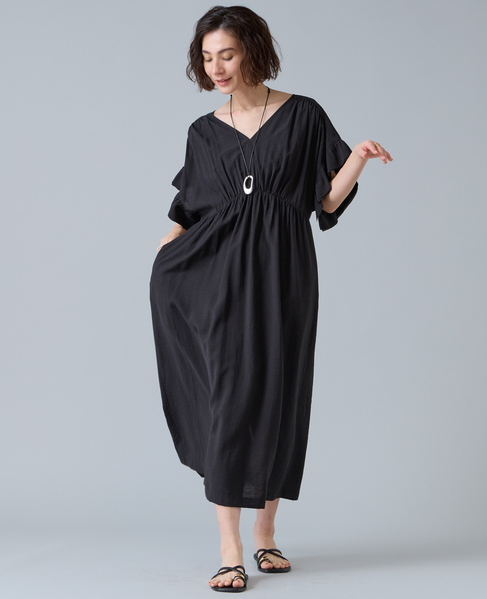 袖フリルワンピース 詳細画像 ブラック 2