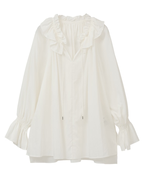 フリルネックブラウス 詳細画像 ホワイト 10