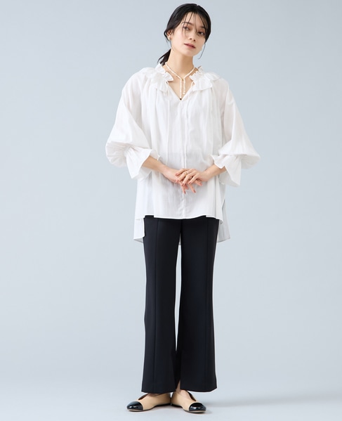 フリルネックブラウス 詳細画像 ホワイト 5