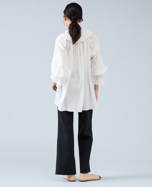 フリルネックブラウス 詳細画像 ホワイト 6