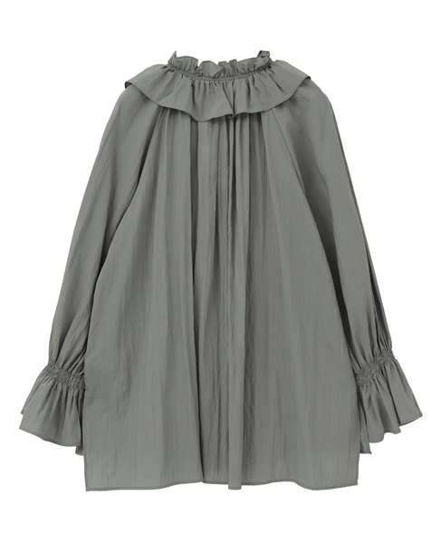 フリルネックブラウス 詳細画像 セージ 10