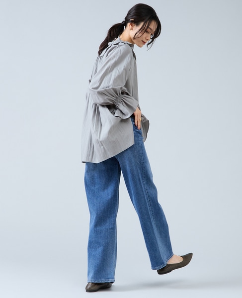 フリルネックブラウス 詳細画像 セージ 8