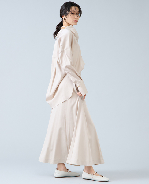 バンドカラーロングシャツ 詳細画像 ライトベージュ 4