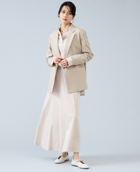 バンドカラーロングシャツ 詳細画像 ライトベージュ 6