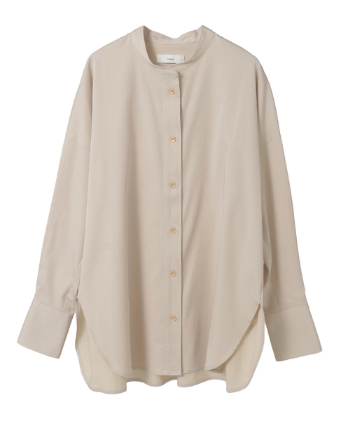 バンドカラーロングシャツ 詳細画像 ライトベージュ 8