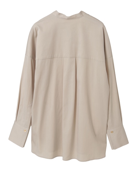 バンドカラーロングシャツ 詳細画像 ライトベージュ 9