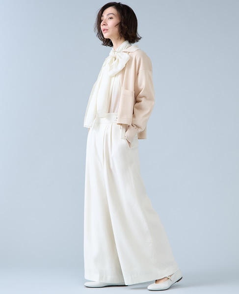 ボウタイ付きギャザーブラウス 詳細画像 アイボリー 8