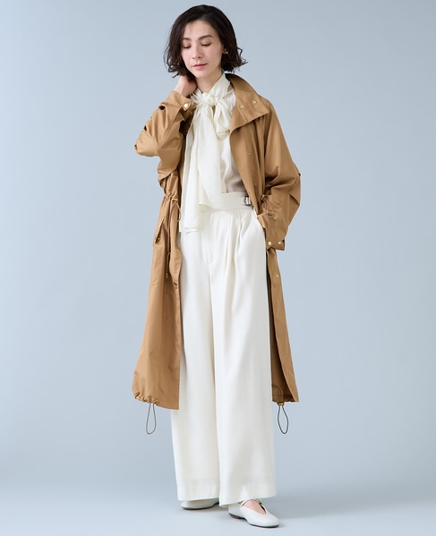 ボウタイ付きギャザーブラウス 詳細画像 アイボリー 9