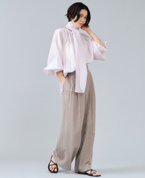 ボウタイ付きギャザーブラウス 詳細画像 ピンク 6