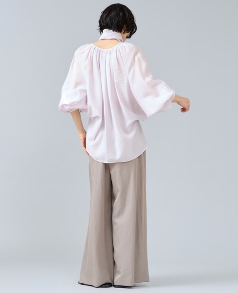 ボウタイ付きギャザーブラウス 詳細画像 ピンク 8