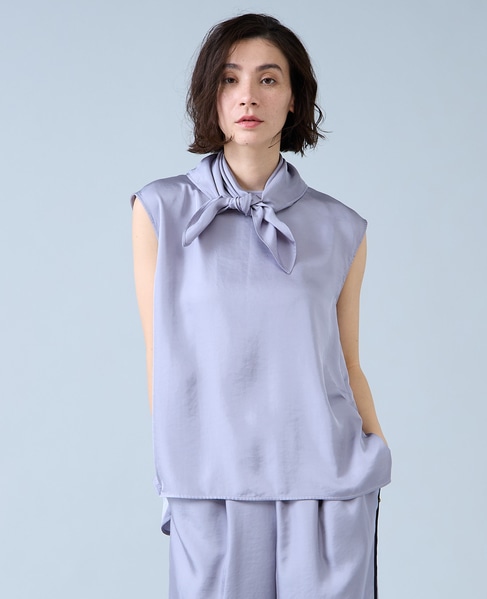 スカーフ付きブラウス 詳細画像 サックス 2