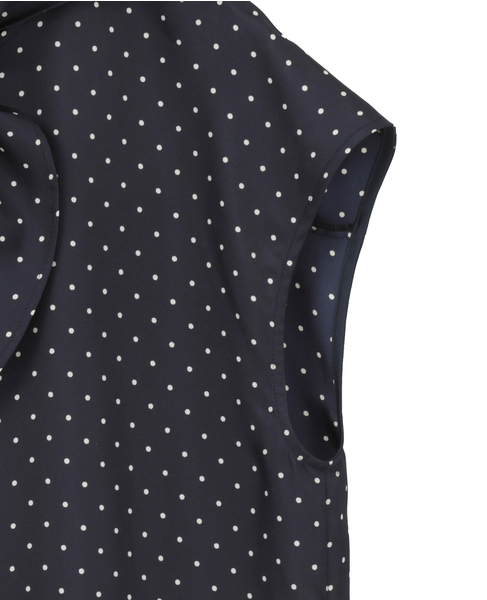 スカーフ付きブラウス 詳細画像 ネイビードット 15