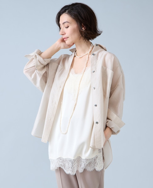 シアーオーバーシャツ 詳細画像 ライトベージュ 2