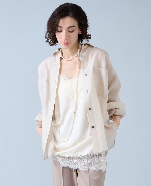 シアーオーバーシャツ 詳細画像 ライトベージュ 3