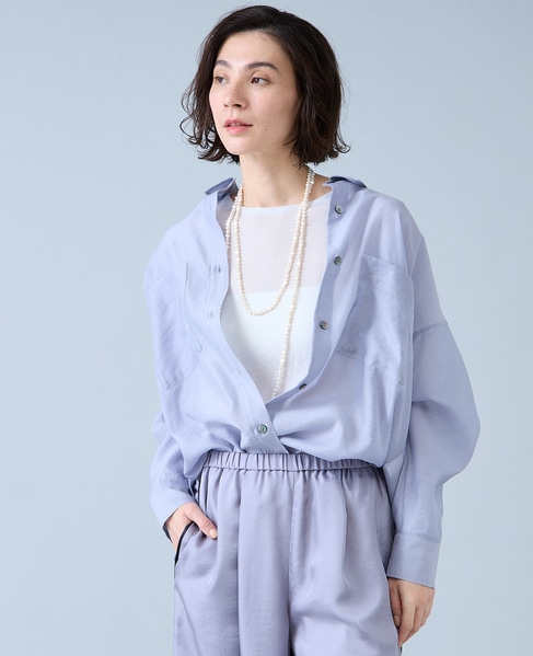 シアーオーバーシャツ 詳細画像 サックス 1