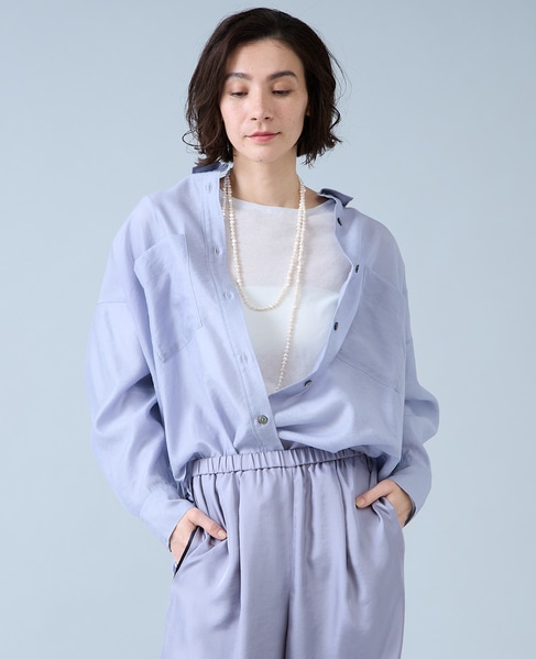 シアーオーバーシャツ 詳細画像 サックス 3