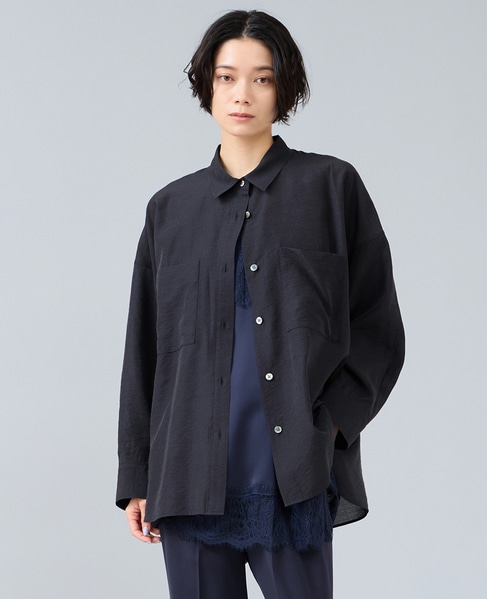 シアーオーバーシャツ 詳細画像 ブラック 1